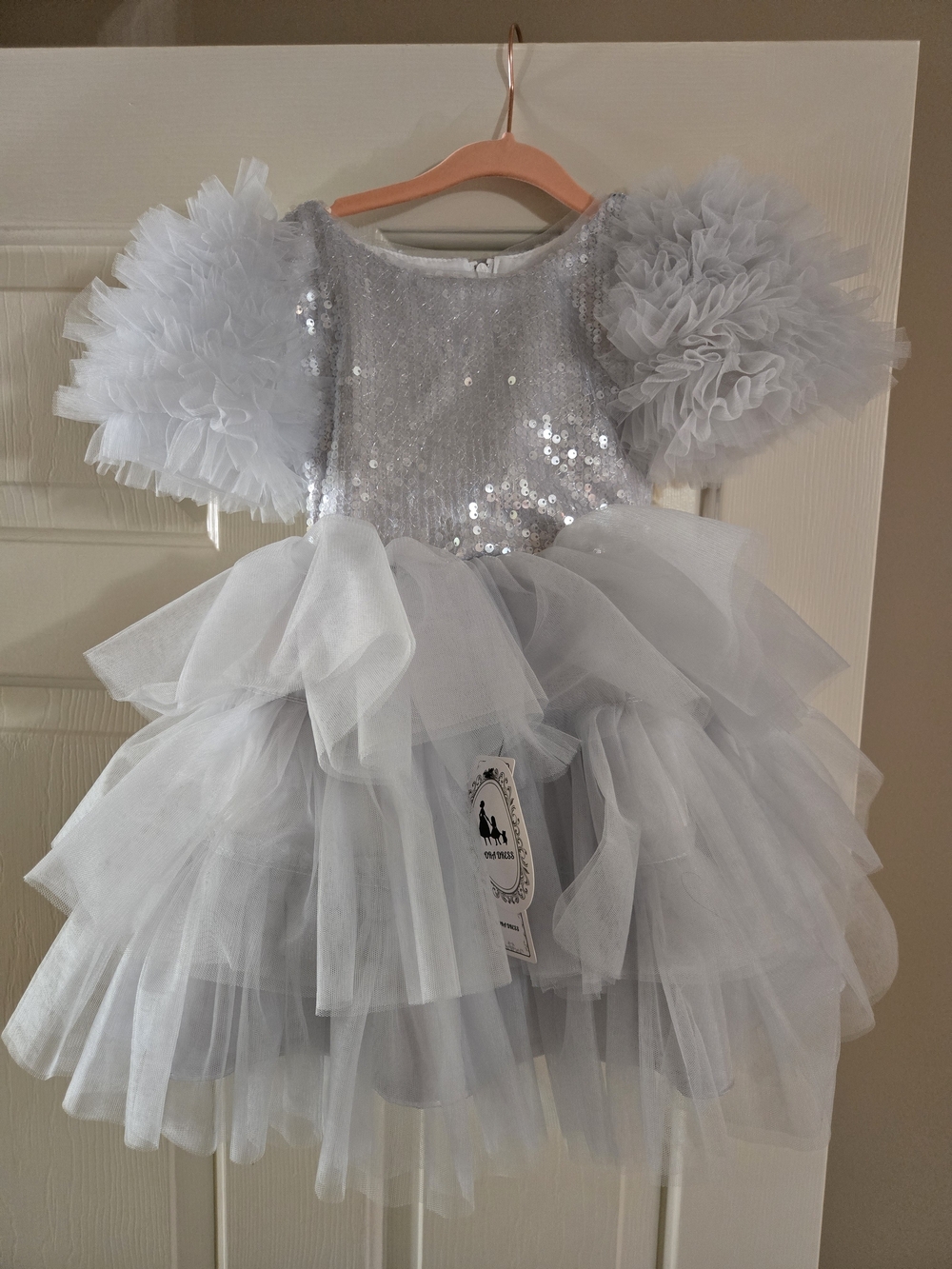 Silver Sequin Tulle Princess Dress Toddler Size 2T